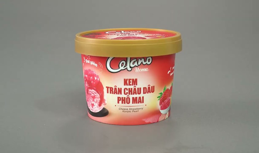 Kem hộp trân châu dâu phô mai Celano Home 200g