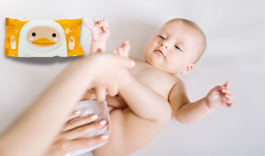 Khăn ướt em bé Agi không mùi gói 100 miếng (Con vịt)