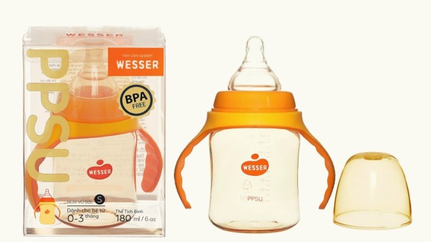 Bình sữa nhựa PPSU Wesser TBSWPP180 cổ rộng 180 ml