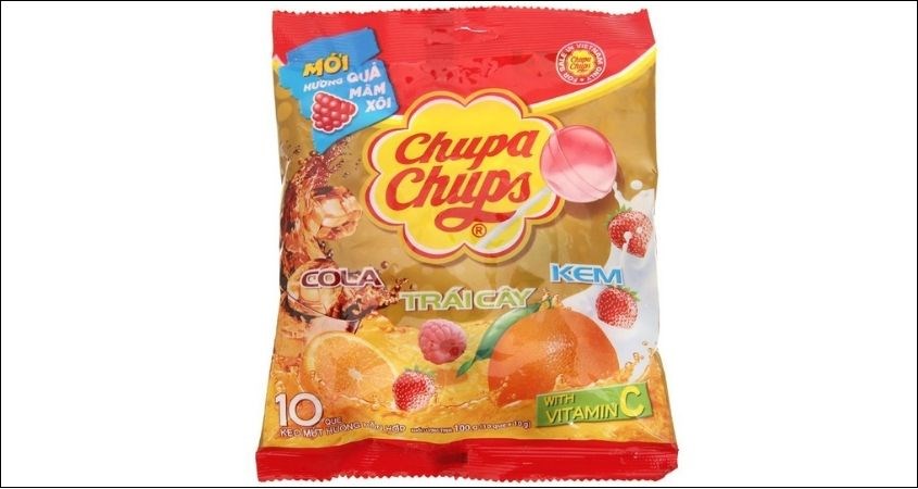 Kẹo mút Chupa Chups hương trái cây gói 100g