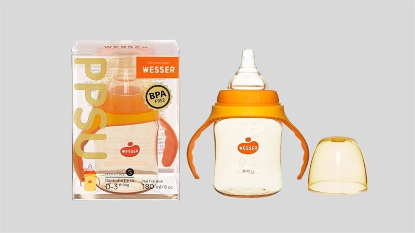Bình sữa nhựa PPSU Wesser TBSWPP180 cổ rộng 180 ml Bình sữa nhựa PPSU Wesser TBSWPP180 cổ rộng 180 ml