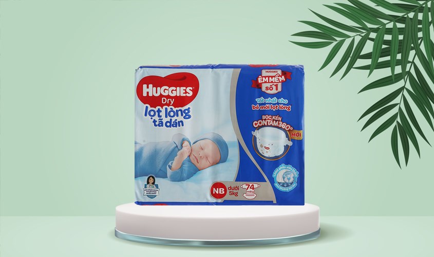 Tã dán Huggies sơ sinh size NB 74 miếng (Dưới 5 kg)