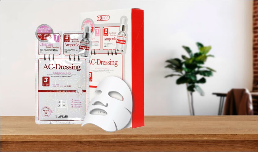 Mặt nạ giấy 3 bước tinh chất Rau Má làm dịu, phục hồi da Rainbow L