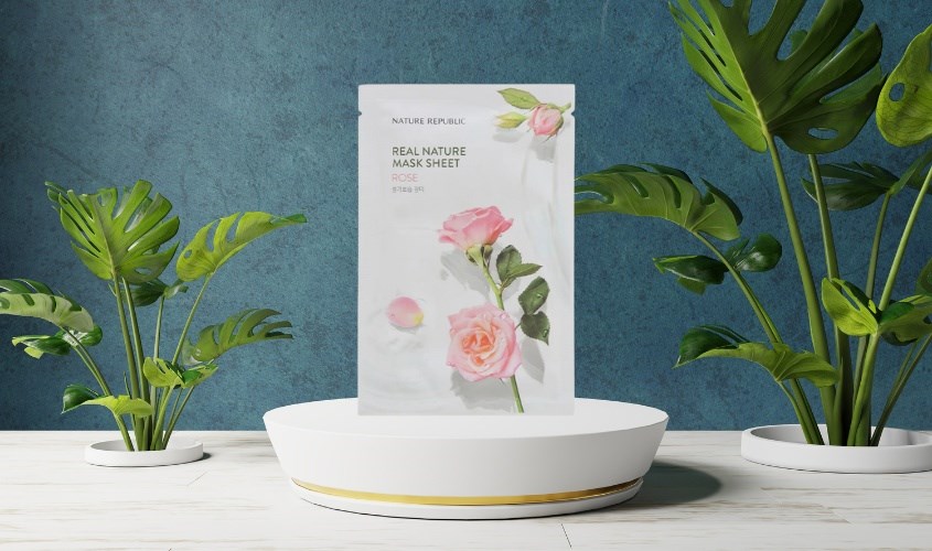 Mặt nạ giấy Hoa Hồng dưỡng ẩm, chống lão hóa Nature Republic Real Nature Rose 23 ml 