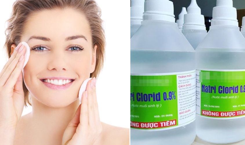 Không dùng dung dịch nước muối qua 0.9% để tẩy trang