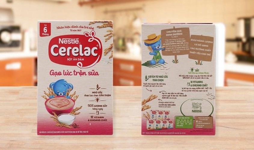 Bột ăn dặm Nestlé Cerelac gạo lức trộn sữa hộp 200g (từ 6 tháng)
