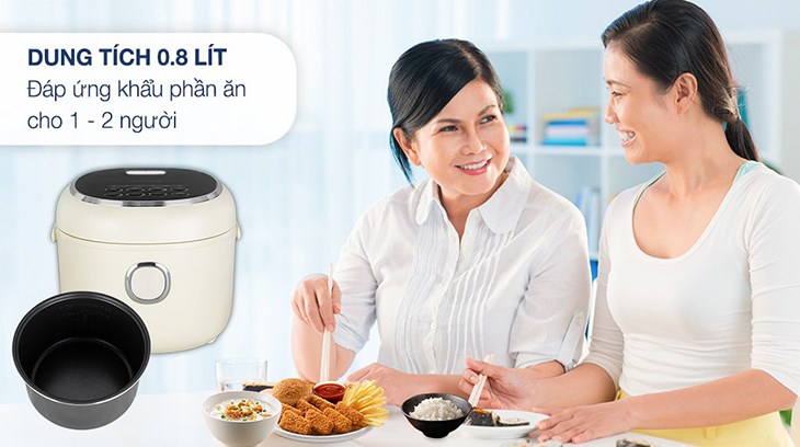 Nồi cơm điện Lock&Lock có dung tích dưới 1 lít, phù hợp với những gia đình có ít thành viên