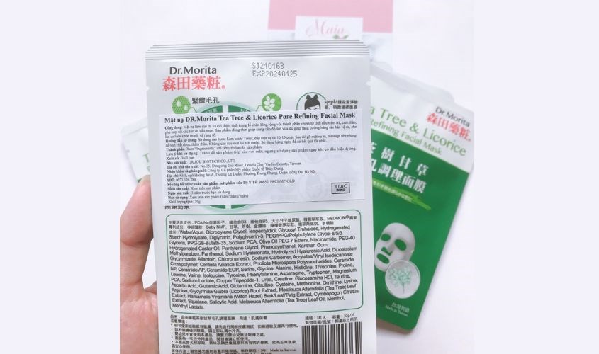 Bao bì hiển thị 2 ngôn ngữ tiếng Nhật và tiếng Đài Loan