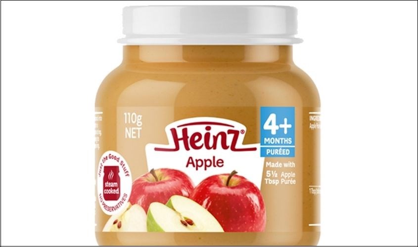 Dinh dưỡng trái cây nghiền Heinz táo hũ 110g (từ 4 tháng)