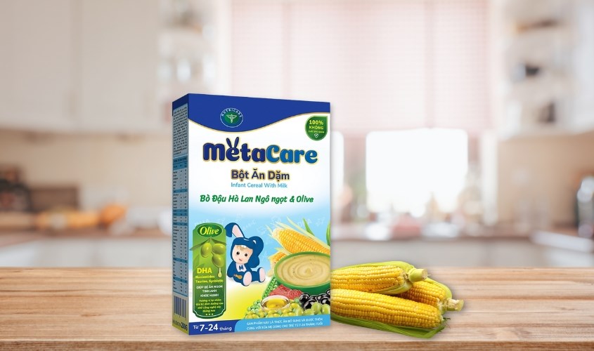 Bột ăn dặm MetaCare cá hồi, phô mai, cải bó xôi và olive hộp 200g (7 - 24 tháng)