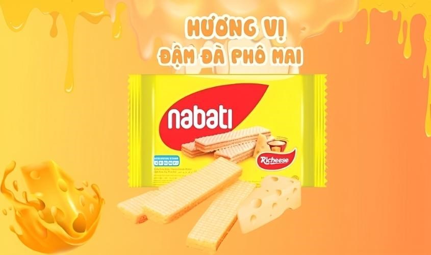 Bánh xốp Nabati phô mai gói 50g Bánh xốp Nabati phô mai gói 50g