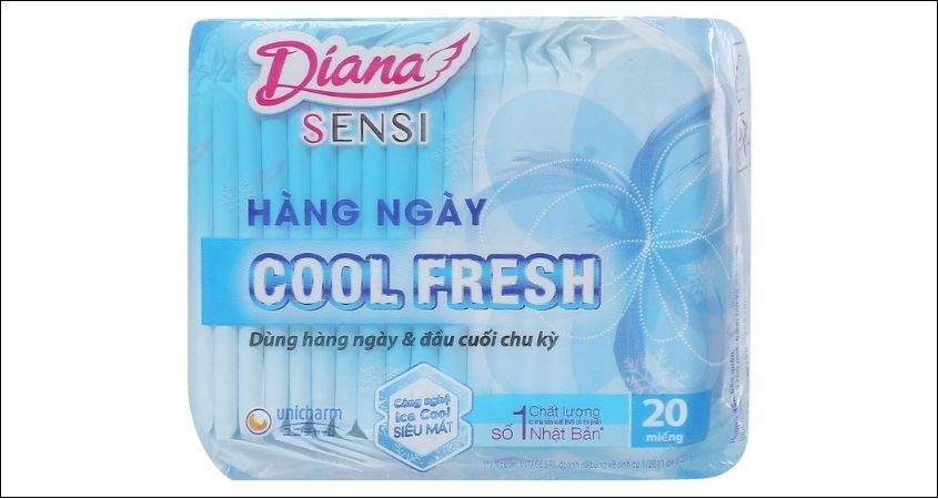 Băng vệ sinh hàng ngày Diana Sensi Cool Fresh không cánh 20 miếng