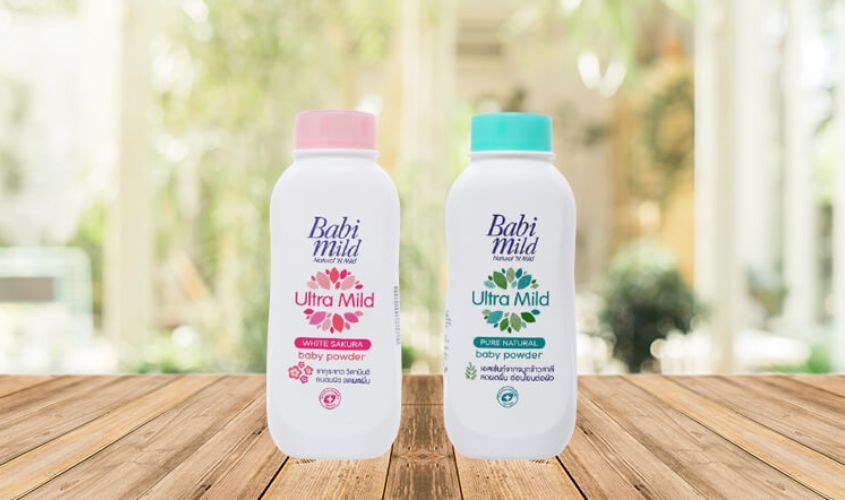 Phấn rôm cho bé Babi Mild Pure Natural 180g