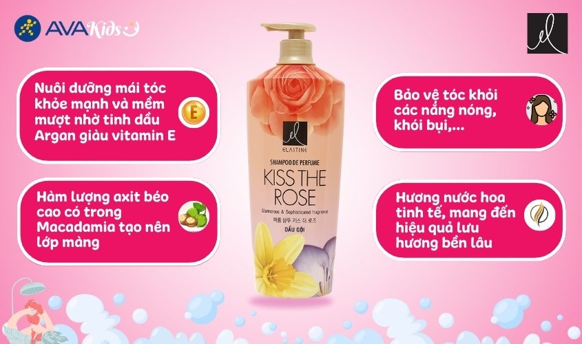 Dầu gội hương nước hoa Elastine Kiss The Rose