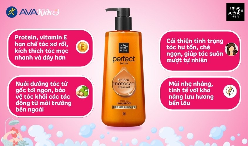 Dầu gội Mise En Scene Perfect Serum Shampoo Golden Morocco Argan Oil