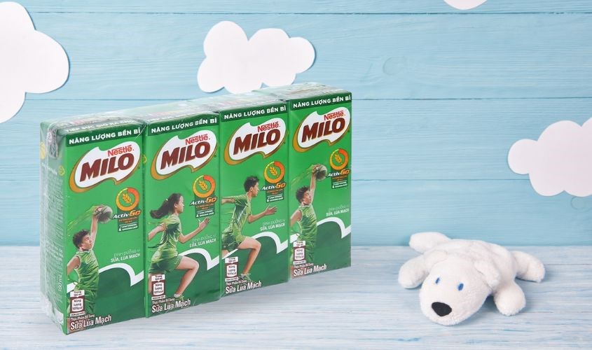 Lốc 4 hộp thức uống lúa mạch Nestlé Milo Active Go 180 ml