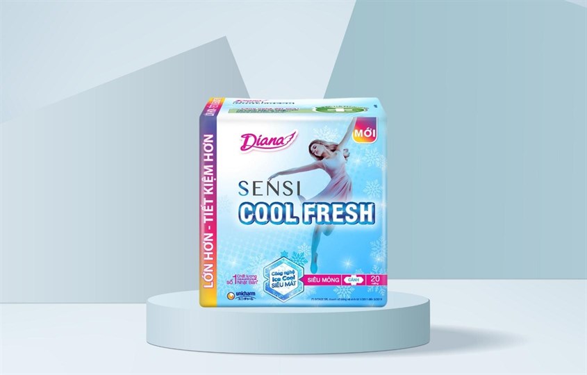 Băng vệ sinh ban ngày Diana Sensi Cool Fresh siêu mỏng có cánh