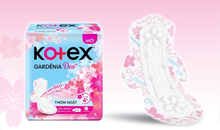 Băng vệ sinh ban ngày Kotex Gardénia siêu mỏng có cánh 8 miếng