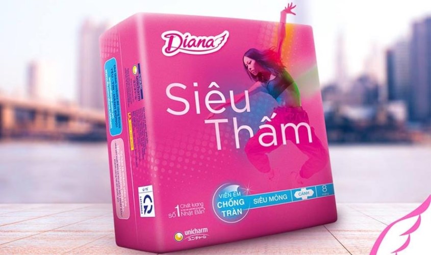 Băng vệ sinh ban ngày Diana Siêu Thấm chống tràn có cánh 20 miếng