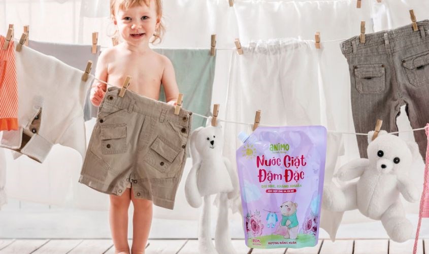 Nước giặt Animo có giá thành hợp lý phù hợp với điều kiện tài chính của mọi gia đình