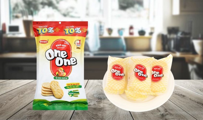 Bánh gạo One One vị tôm nướng gói 150g (từ 8 tháng)