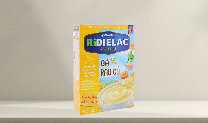 Bột ăn dặm Vinamilk RiDielac Gold gà, rau củ hộp 200g (7 - 24 tháng)
