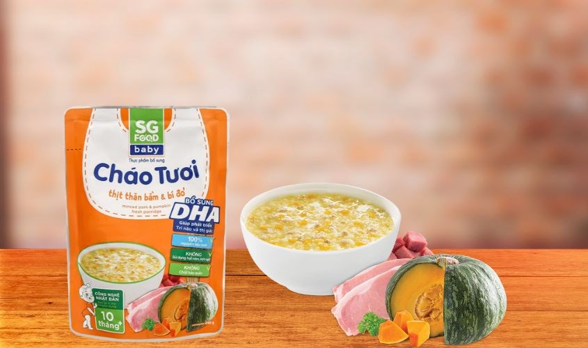 Cháo tươi SG Food Baby vị thịt thăn bằm, bí đỏ gói 240g (từ 10 tháng)