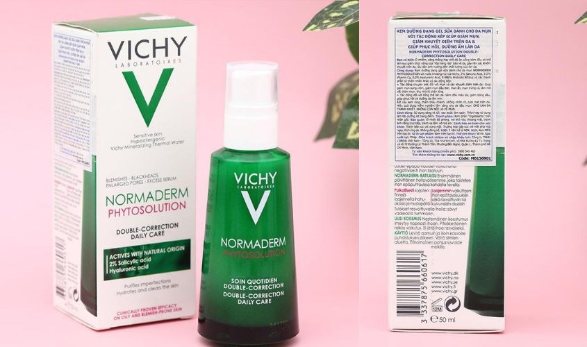 Kem dưỡng dạng gel sữa giảm mụn che khuyết điểm dành cho da dầu Vichy Normaderm Phytosolution 50 ml