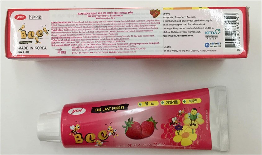 Kem đánh răng cho bé Bee hương dâu 90g