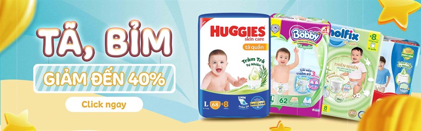 Tã, bỉm cho bé giảm đến 40%