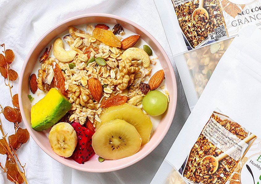 Ngũ cốc Granola mix 7 loại hạt dinh dưỡng nhập khẩu chính hãng, bổ dưỡng