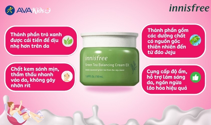 Kem dưỡng Innisfree Green Tea Balancing Cream EX
