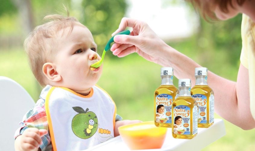 Dầu cá hồi Nutra Omega 3 ăn dặm cho bé chai 240 ml