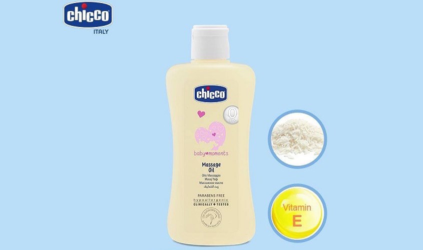 Dầu Massage chiết xuất cám gạo 0M+ Chicco 200ml