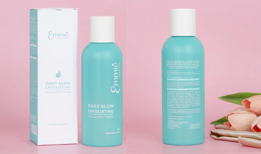 Dung dịch tẩy tế bào chết và cân bằng da mặt Emmié Daily Glow Exfoliating 5% PHA/NANO AHA 230 ml