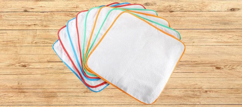 10 miếng lót chống thấm cotton KACHOOBABY 30x30 cm - Màu trắng