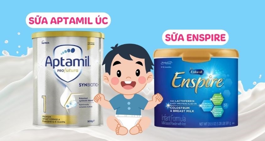Sữa bột Enspire và Aptamil là hai dòng sữa cao cấp, chất lượng cho bé
