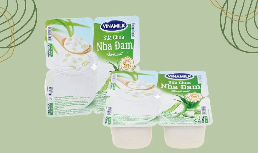 Lốc 4 hộp sữa chua trái cây Vinamilk vị nha đam 100g