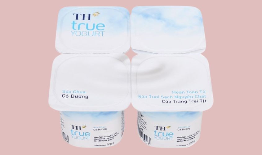 Lốc 4 hộp sữa chua có đường TH true YOGURT 100g