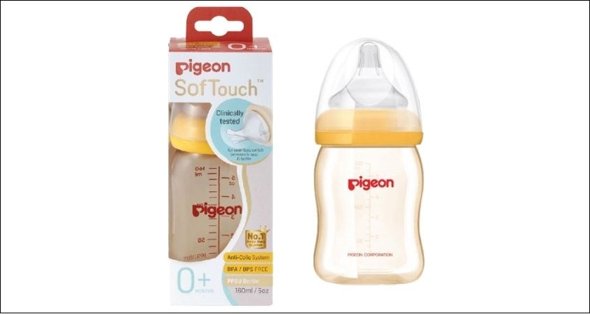 Bình sữa nhựa PPSU Pigeon Plus cổ rộng 160 ml