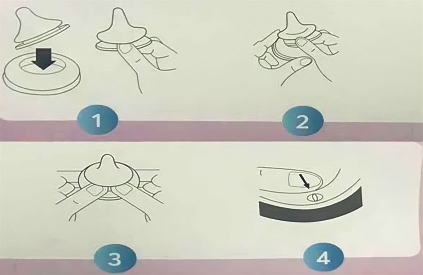 Cách lắp núm ty cho bình Pigeon cổ rộng