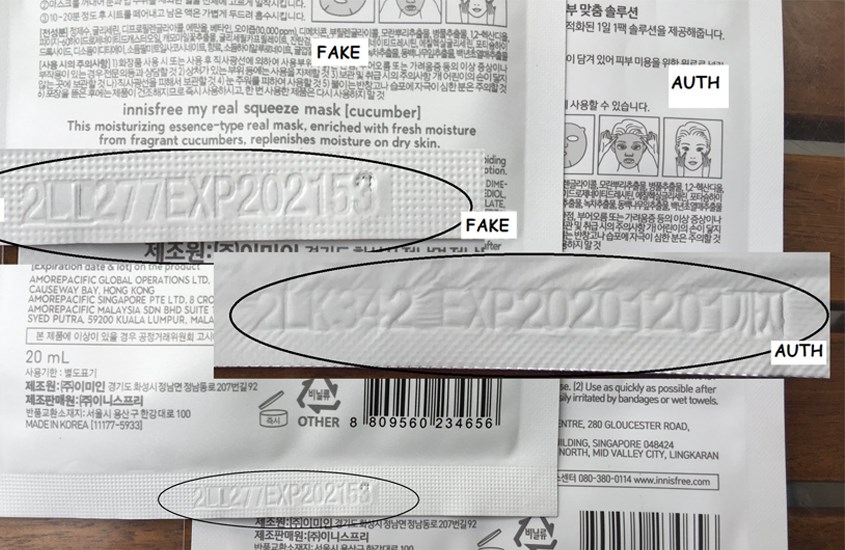Phân biệt mặt nạ Innisfree thật giả dựa vào ngày sản xuất
