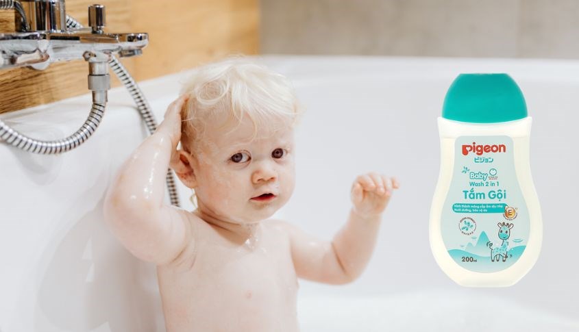 Dầu tắm gội cho bé Pigeon 2 trong 1 chiết xuất Jojoba 200 ml không chỉ dưỡng da mà còn giúp tóc bé mềm mượt