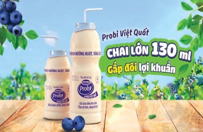 Lô 5 chai Sữa chua men sống Vinamilk Probi hương việt quất 65ml thơm ngon ngọt ngào