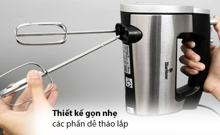 Thiết kế máy đánh trứng BlueStone HMB-6333S nhỏ gọn, sang trọng, thoải mái khi cầm nắm thao tác 
