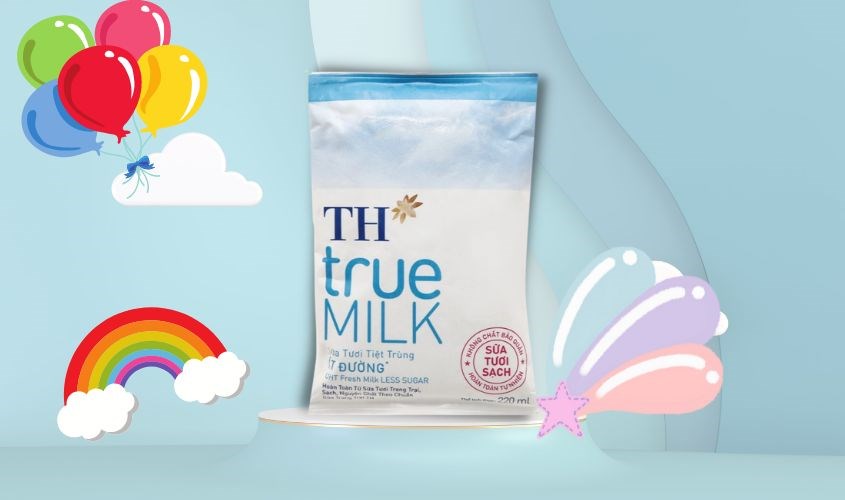 Sữa tươi TH true MILK ít đường 220 ml (từ 1 tuổi) Sữa tươi TH true MILK ít đường 220 ml (từ 1 tuổi)