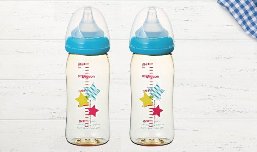 Bình sữa nhựa PPSU Pigeon PLUS 240 ml ngôi sao đảm bảo chất lượng
