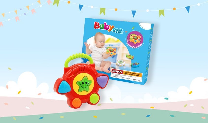 Đồ chơi baby rock star - trống bốn điệu nhạc Duka DK580018