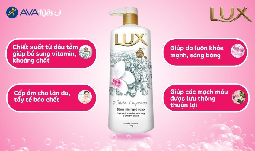 Sữa tắm dưỡng trắng Lux White Impress