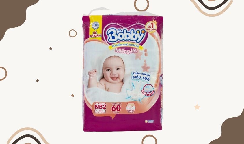 Tã lót Bobby size NB2 60 miếng (Trên 1 tháng)